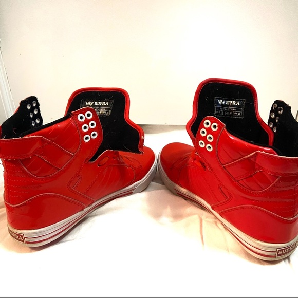 Supra Mens Skytop Shoe Size 8 US Red PVC Sneaker - Picture 4 of 6